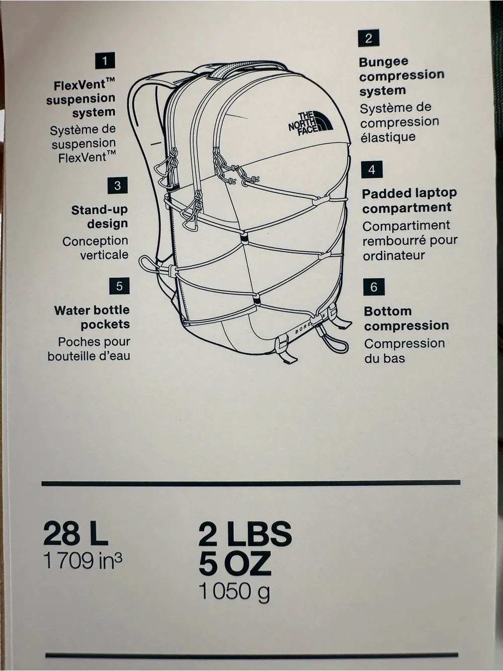 The North Face Borealis Backpack 28L Duck Green/New Taupe Green NWT